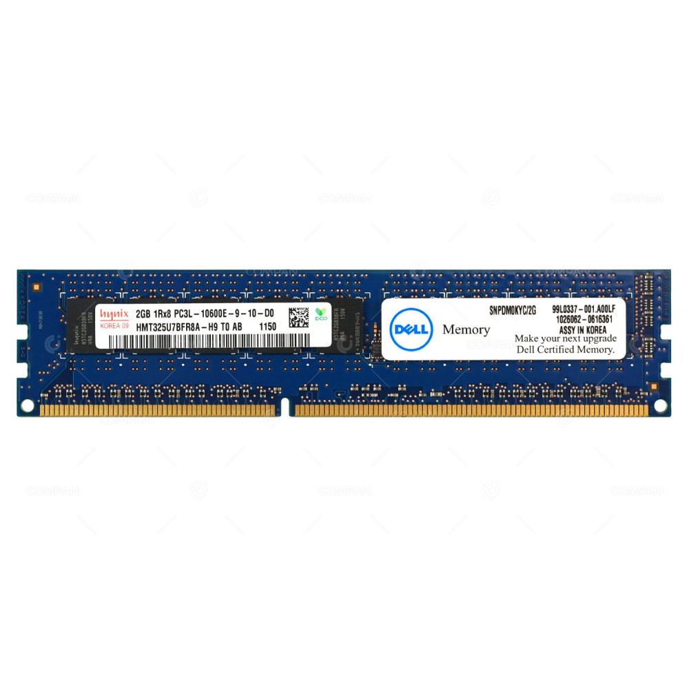 SNPDM0KYC-2G DELL MEMORY 2GB 1RX8 PC3L 10600E SDRAM UDIMM DDR3